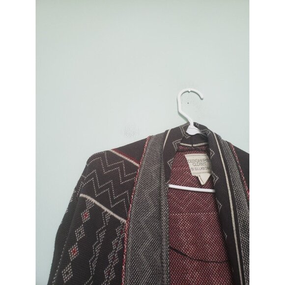 Designer's Closet Billabong Womens L Duster Cardigan Open Front Aztec Red Gray - Picture 4 of 5